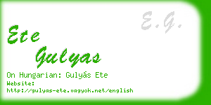 ete gulyas business card