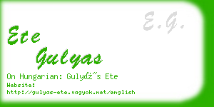 ete gulyas business card